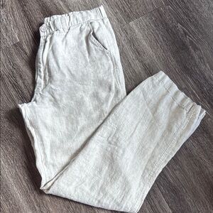 Men's Cream Linen Pants